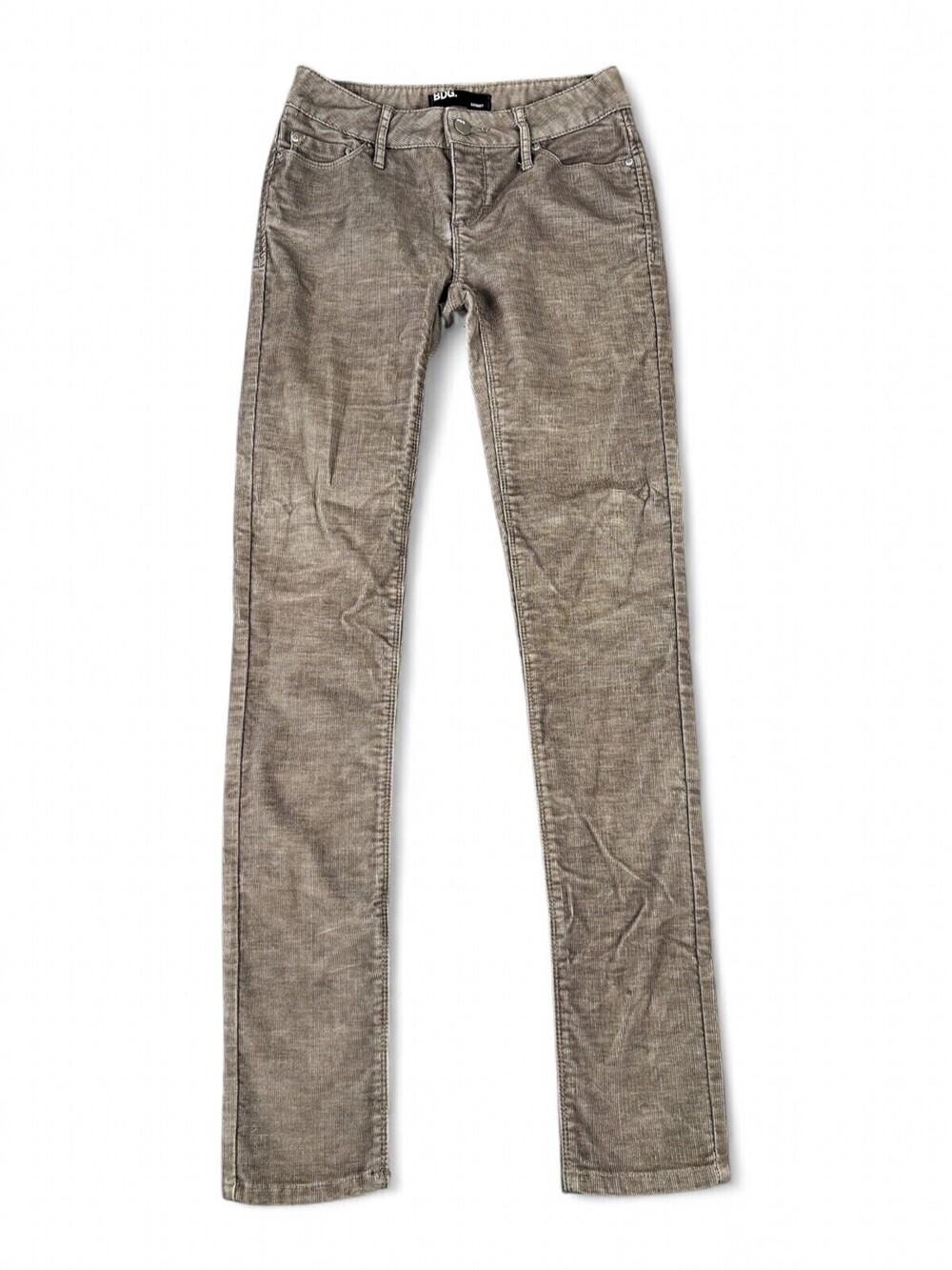 BDG Women Taupe Corduroy Skinny Pants Gray Slim Fit Size 25 RN66170